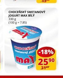 CHOCEŇSKÝ SMETANOVÝ JOGURT MAX BÍLÝ 330 g