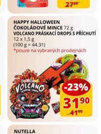 Happy Halloween čokoládové mince, volcano práskací drops