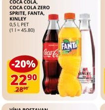Coca Cola, Coca Cola Zero, Sprite, Fanta, Kinley