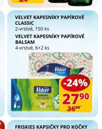 Velvet kapesníky papírové Classic / Balsam