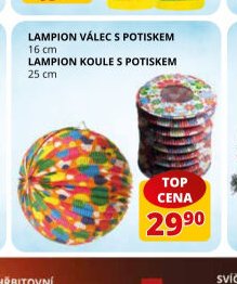 Lampion válec s potiskem / koule s potiskem