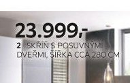 2 SKŘÍŇ S POSUVNÝMI DVEŘMI, ŠÍŘKA CCA 280 CM