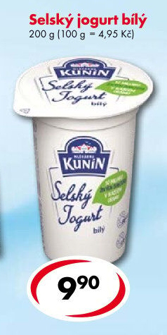 Bílý jogurt selský Mlékárna Kunín