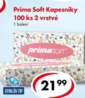 Kapesníčky papírové 2vrstvé Prima Soft - box