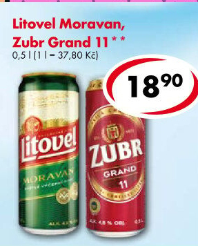 Pivo světlé výčepní Moravan Litovel