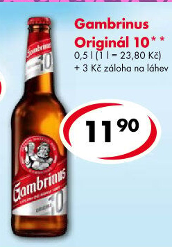 Pivo světlé výčepní Originál 10° Gambrinus
