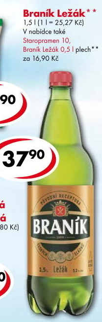Pivo světlý ležák Braník