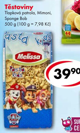 Těstoviny pro děti Melissa - CBA akcniletaky.com