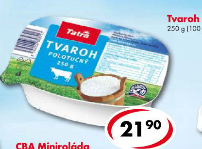 Tvaroh polotučný 3,5% Tatra