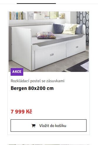 Rozkládací postel se zásuvkami Bergen 80x200 cm - ASKO akcniletaky.com