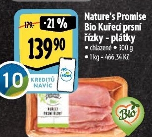 Kuřecí prsní řízky bio Nature'