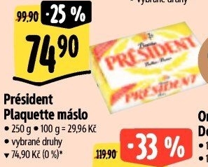 Máslo jemné Président