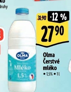 Mléko čerstvé Olma - 1,5% polotučné