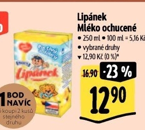 Nápoj mléko ochucené Lipánek Madeta