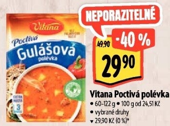 Instantní polévky Poctivá polévka Vitana