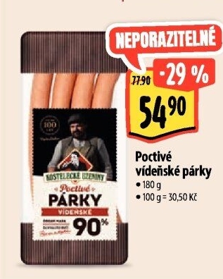 Párky vídeňské poctivé Kostelecké uzeniny