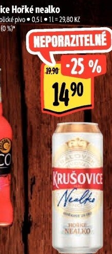 Pivo nealkoholické Královsky hořké Krušovice