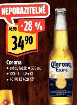 Pivo světlý ležák Corona Extra