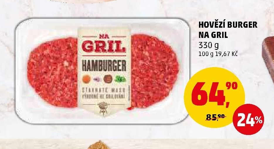 Hovězí burger na gril