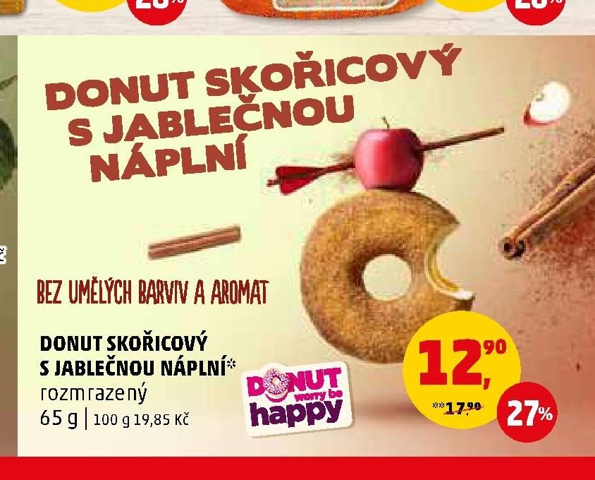 Donut skořicový s jablečnou náplní
