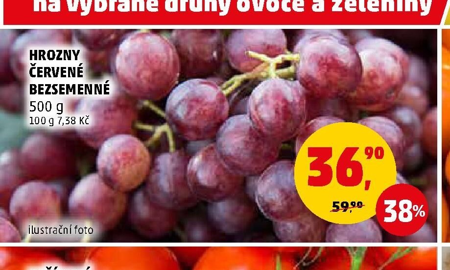 Hrozny červené bezsemenné