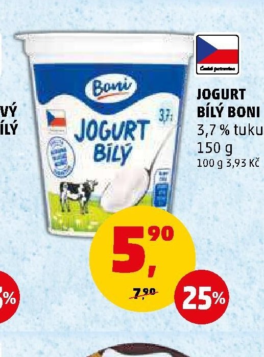 Jogurt bílý Boni