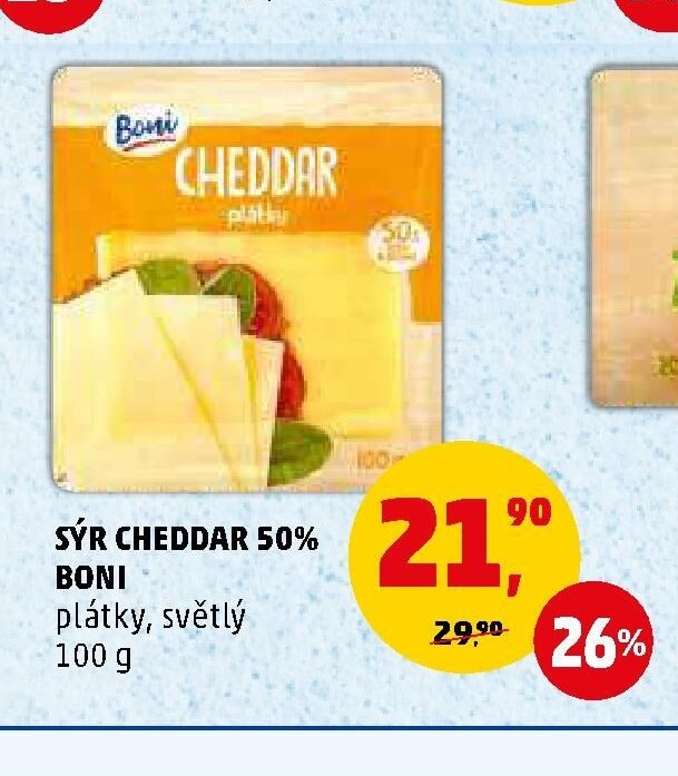 Sýr Cheddar 50% Boni
