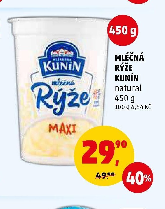 MLÉČNÁ RÝŽE KUNÍN natural 450 g