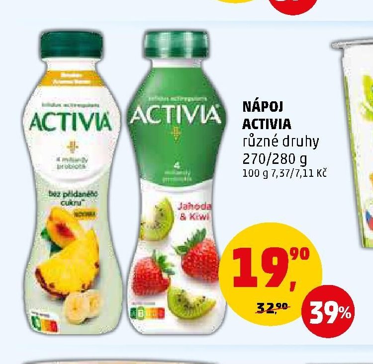 NÁPOJ ACTIVIA různé druhy 270/280 g