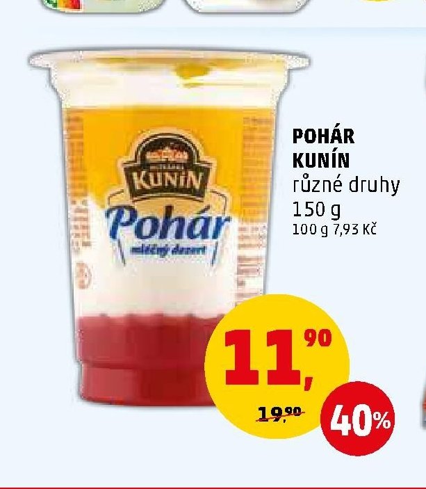 POHÁR KUNÍN různé druhy 150 g