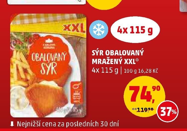 SÝR OBALOVANÝ MRAŽENÝ XXL