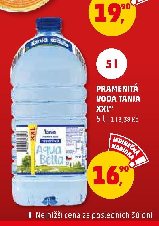 PRAMENITÁ VODA TANJA XXL