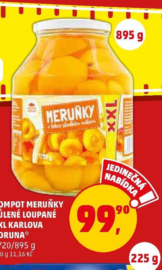 KOMPOT MERUŇKY PŮLENÉ LOUPANÉ XXL KARLOVA KORUNA