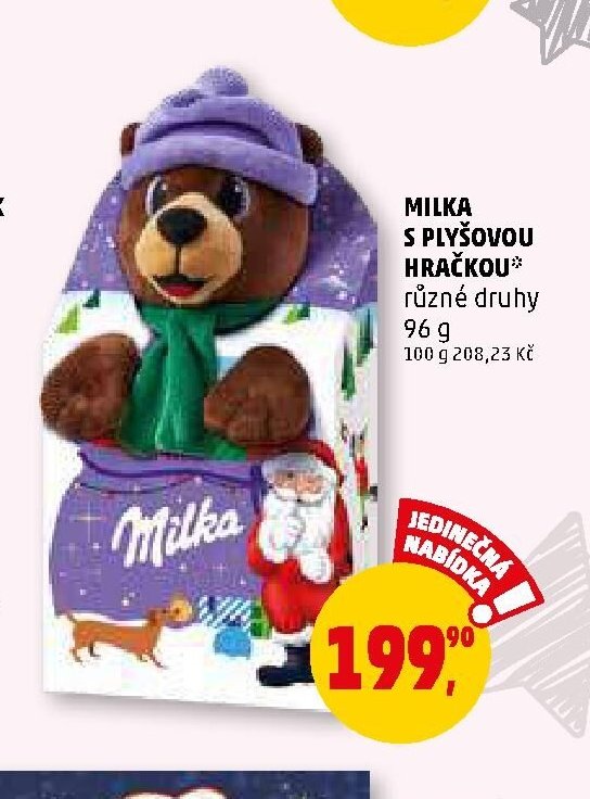 Milka s plyšovou hračkou