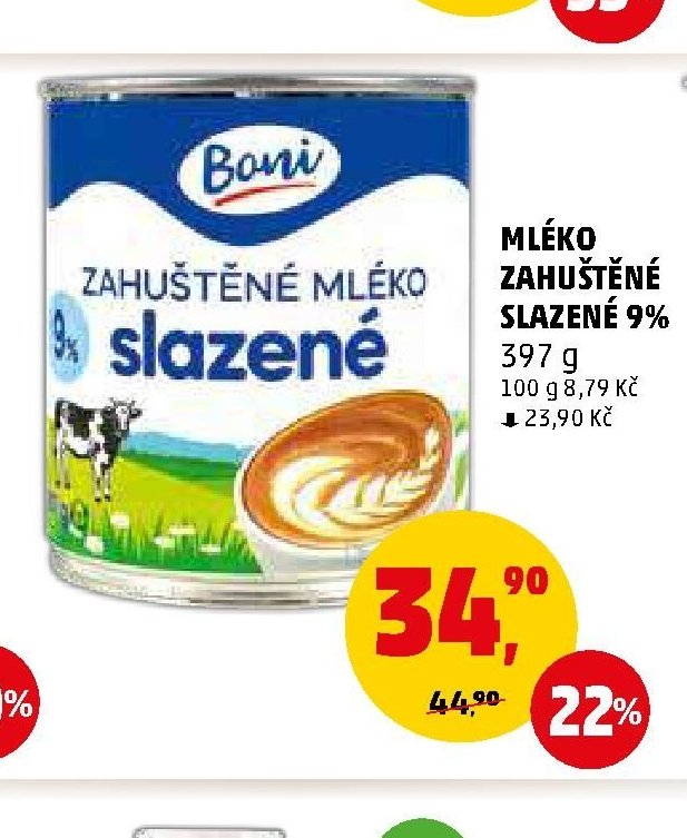 MLÉKO ZAHUŠTĚNÉ SLAZENÉ 9%