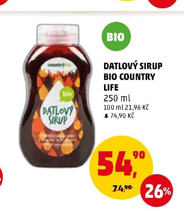 DATLOVÝ SIRUP BIO COUNTRY LIFE