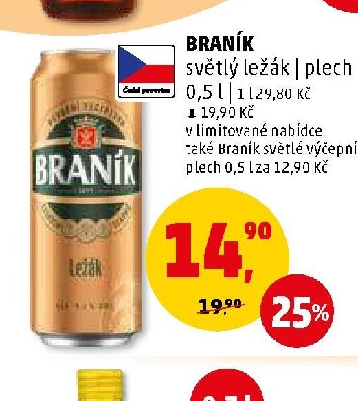 BRANÍK světlý ležák plech