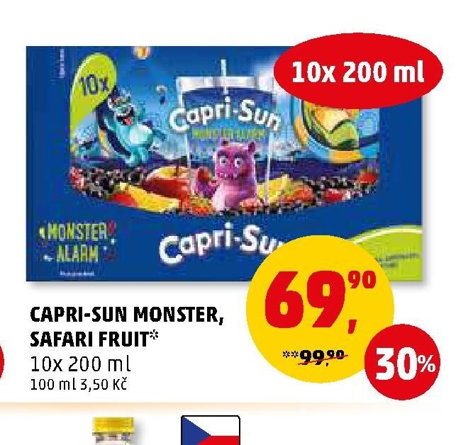 CAPRI-SUN MONSTER, SAFARI FRUIT 10x 200 ml
