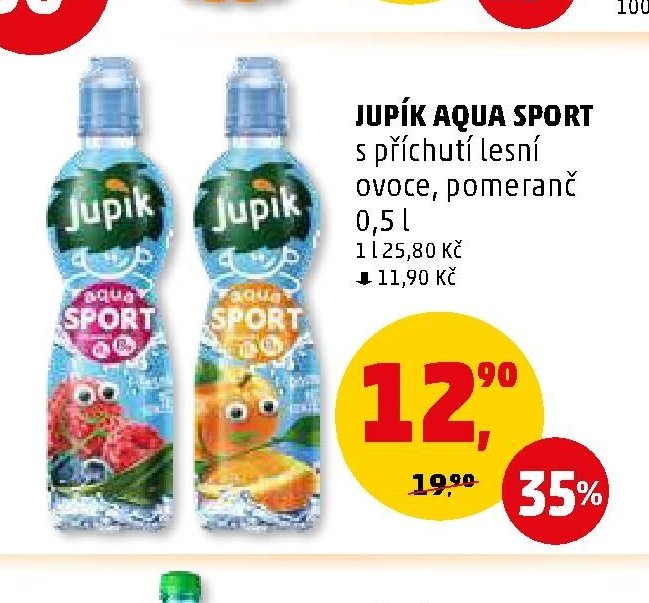 JUPÍK AQUA SPORT s příchutí lesní ovoce, pomeranč 0,5 l