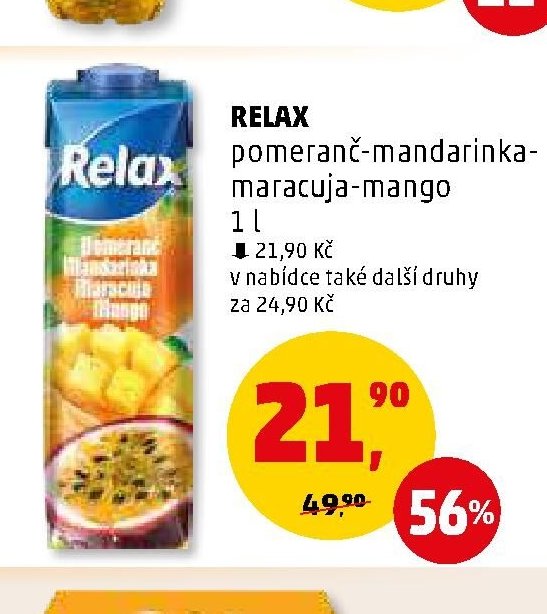 RELAX pomeranč-mandarinka-maracuja-mango 1 l