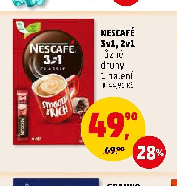 NESCAFÉ 3v1, 2v1 různé druhy 1 balení