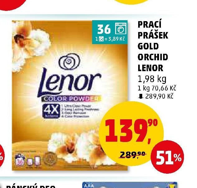 Prací prášek Gold Orchid Lenor