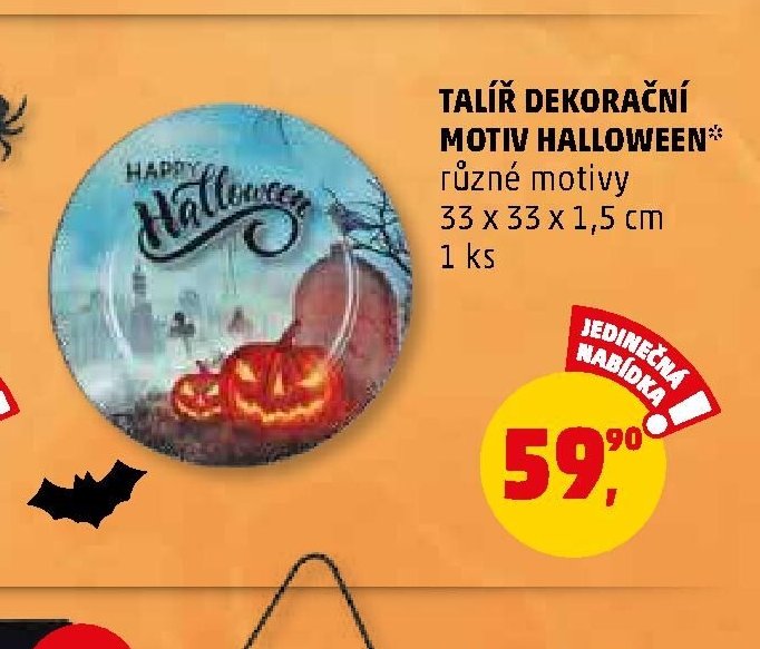 TALÍŘ DEKORAČNÍ MOTIV HALLOWEEN*