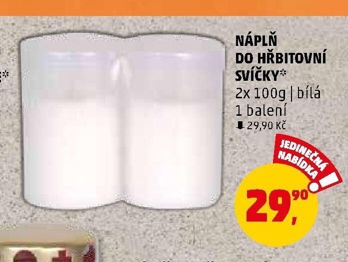 NÁPLŇ DO HŘBITOVNÍ SVÍČKY (bílá)