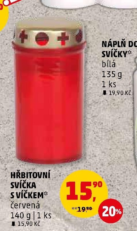 HŘBITOVNÍ SVÍČKA S VÍČKEM