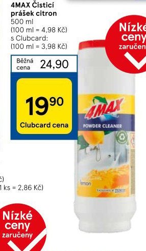 4MAX Čisticí prášek citron 500 ml
