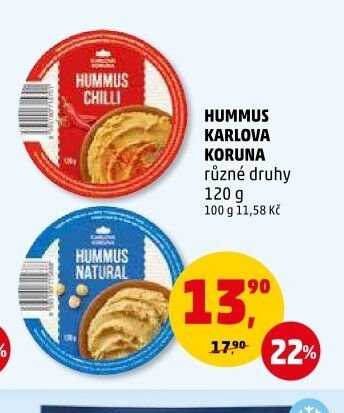 HUMMUS KARLOVA KORUNA různé druhy