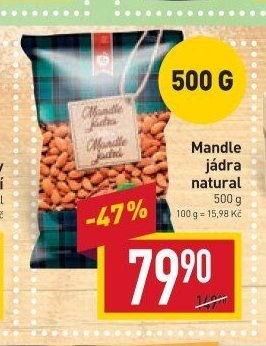 Mandle jádra natural