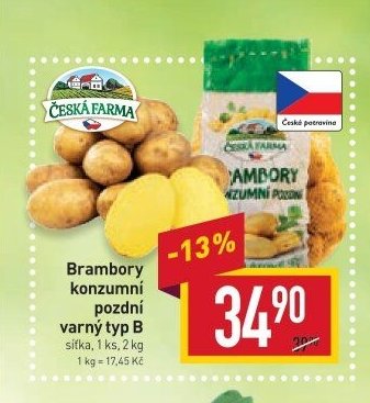 Brambory konzumní pozdní varný typ B