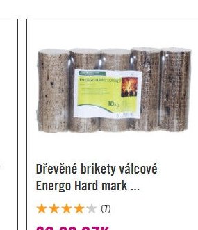 Dřevěné brikety válcové Energo Hard mark - Hornbach akcniletaky.com